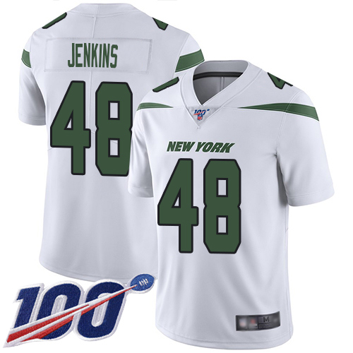 New York Jets Limited White Youth Jordan Jenkins Road Jersey NFL Football #48 100th Season Vapor Untouchable